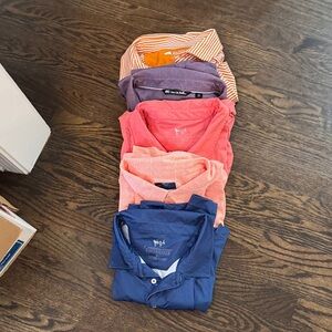 Five polo shirts Travis Mathew, etc